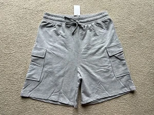 Ambiance Women's Perfect Jogger Gym Athletic Sweat Shorts Cargo Grey M 6” Inseam - Picture 1 of 10