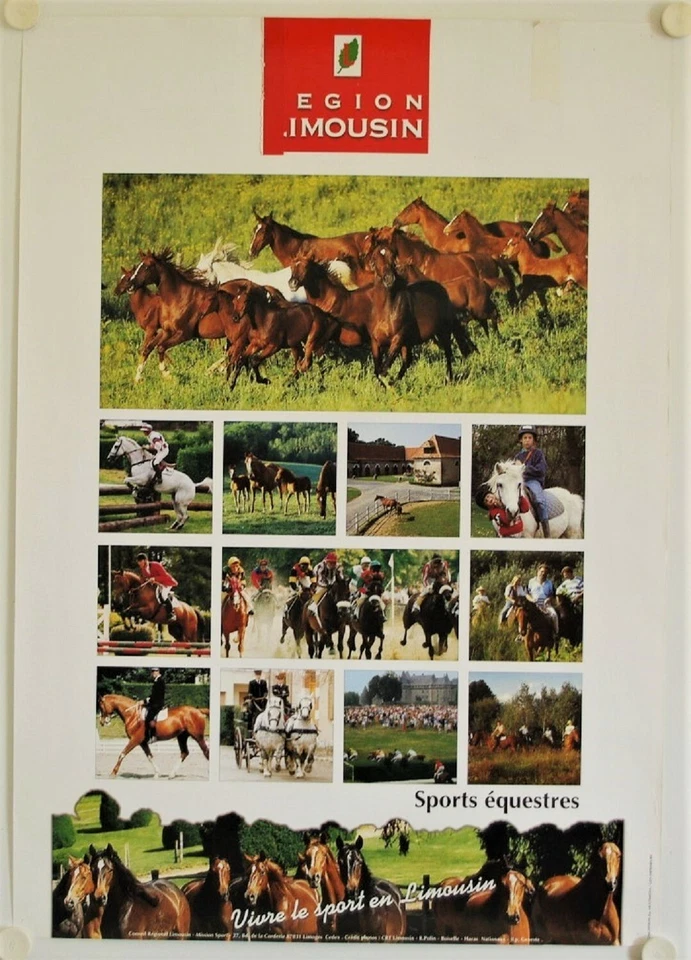 Affiche Tourisme France VIVRE LE SPORT EN LIMOUSIN - SPORTS EQUESTRES  - Photo 1/1