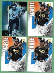 2019 Topps Fire Starling Marte Pirates Set of 4 cards in Near Mint Condition - Picture 1 of 2