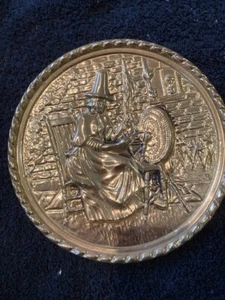 Vintage Brass Wall Hanging Plate - 15cm - Bild 1 von 3