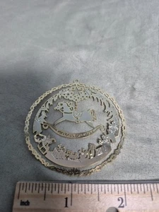 Vintage Gold Schaukelpferd Weihnachtsschmuck - Bild 1 von 3