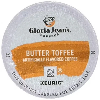 96/PACK - Gloria Jean's Butter Toffee Coffee K-Cup Pods BULK PACKAGING