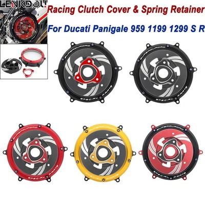 Racing Clear Clutch Cover&Spring Retainer For Ducati 1299 959 1199 Panigale S - Image 1 of 4