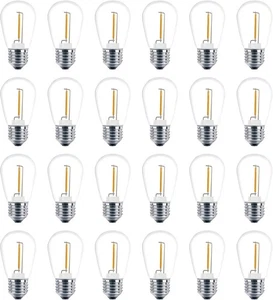 Pack de 24 Bombillas LED S14 de Repuesto, Irrompibles Exterior E26 Blanco Cálido - Imagen 1 de 7