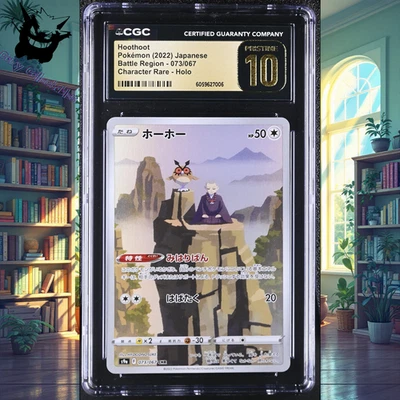CGC 10 Pristine Hoothoot CHR 073/067 s9a Battle Region Japanese Pokemon Card - Image 1 of 4