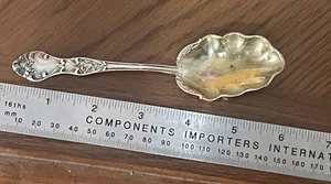Sterling Silver   Sugar Spoon Scallop Gold Wash - Picture 1 of 3