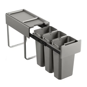 Einbaumülleimer 30L (3x10L) 3 Fächer mit Deckel Mülltrennsystem Mülleimer - Bild 1 von 5