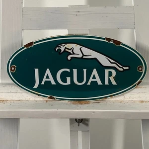 Jaguar Enamel Sign - 30x15cm (11.8x5.9") - Nostalgic Garage Car Dealership Decor - Picture 1 of 11