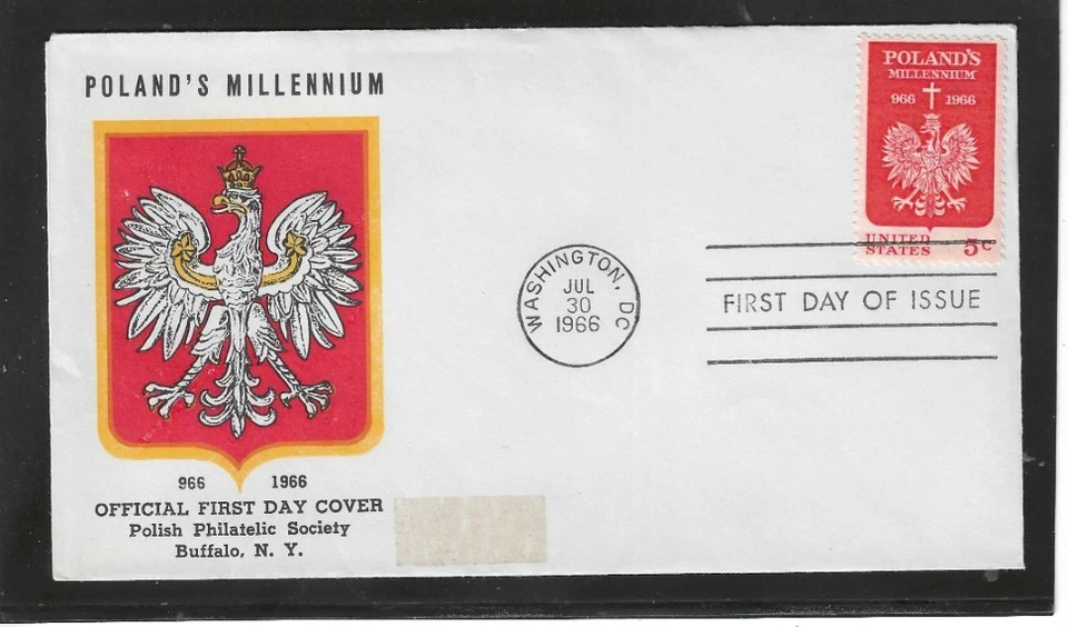 POLAND'S MILLENNIUM FDC 1966 WASHINGTON, DC JERRY'S COVERS ONLY 1 MADE - Image 1 of 1