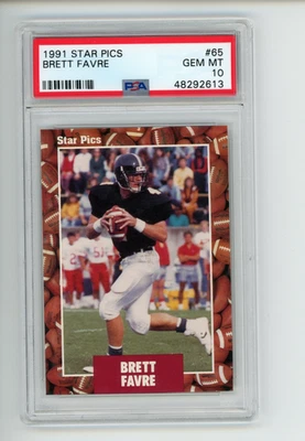 Star Pics 1991 Brett Favre #65 novato radiocontrol Falcons Packers PSA 10 GEMA Foto 1 de 2