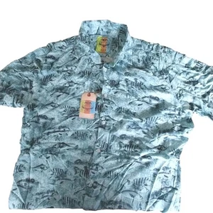 Jimmy Buffett Margaritaville Gr. XL BBQ Hawaii Schooling Fish Tropical Shirt BL - Bild 1 von 18