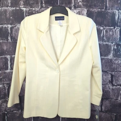 Blazer vintage de lana amarilla Herman Geist para mujer talla 6P (pequeño) nuevo con etiquetas [CL] Foto 1 de 4