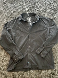 Kuhl Shirt Mens XL Gray Eluxur Long Sleeve Button 5 Panel Sleeve Ionik - Picture 1 of 6