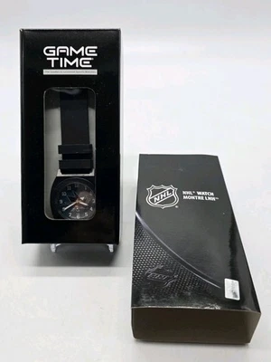 Reloj NHL Game Time SAN JOSE SHARKS Banda Goma Negro Mate Movimiento Japón Nuevo Foto 1 de 4