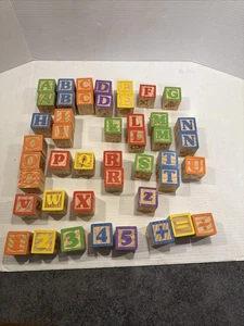 Children's Wooden Building Blocks Alphabet Vintage 1” Replacement ABC Crafts - Picture 1 of 9
