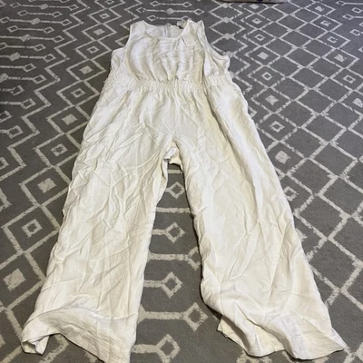 A New Day Women’s Small Jumpsuit Romper Linen Blend Tannish cream  - Image 1 of 4