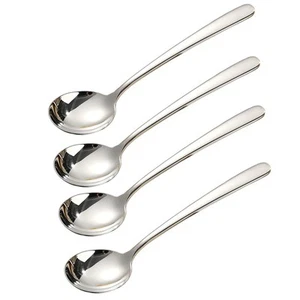 Soup Spoons, 4-Piece Large Round Spoons,7.8 inch SUS 304 Stainless Steel Boui... - Picture 1 of 7