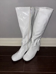 Rubies Womens Costume Gogo Boots, White~ SIZE 7.5 ~ EUC - Picture 1 of 11