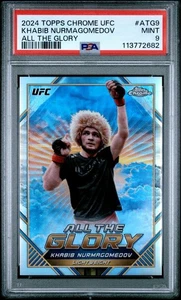 2024 Topps Chrome UFC All The Golry Khabib Nurmagomedov PSA 9 Mint - Picture 1 of 5
