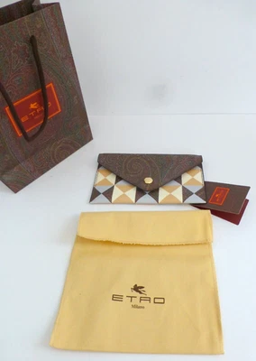 Etro Pouch Clutch Bag Unisex Etro Print Coated Fabric Makeup Bag NWT - Image 1 of 4