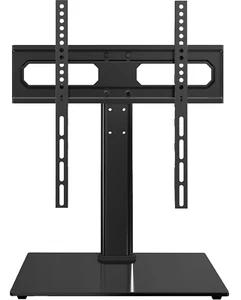 Universal TV Mount Stand 26-55in TV Swivel Height Adjustable Tempered Glass Base - Picture 1 of 5