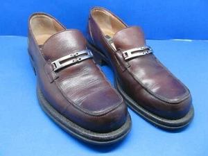 Bacco Bucci Square Toe Slip On Italian Brown Leather Casual Shoes Size 10.5 D - Picture 1 of 12