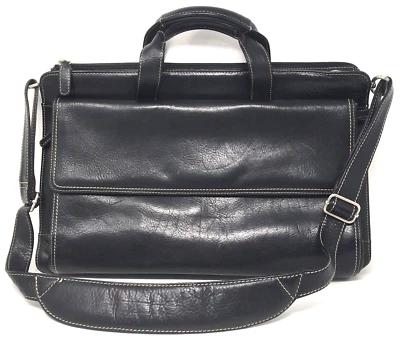 Maletín mensajero de cuero Ralph Lauren Chaps con correa para el hombro desmontable Foto 1 de 4