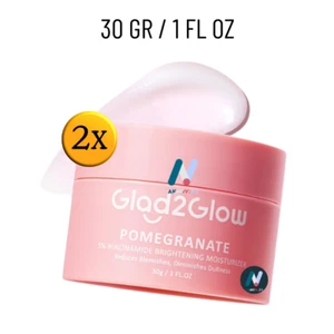 Glad2glow Pomegranate 5% Niacinamide Whitening Brightening Moisturizer Skin 2pcs - Picture 1 of 20