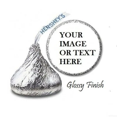 PARTY FAVORS EXPRESS 108 Custom Personalized Labels Stickers Hershey's Kisses Candies Party Favors