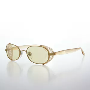 Cyber Punk Colorful Side Shield Vintage Sunglass Yellow - Mystery - Picture 1 of 3