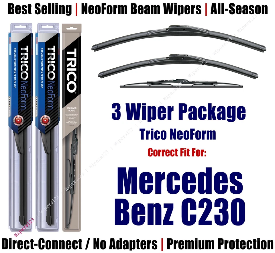 Limpiaparabrisas delantero/trasero NeoForm 3pk apto para Mercedes-Benz C230 2002-2003 - 16240/220/30160 Foto 1 de 1