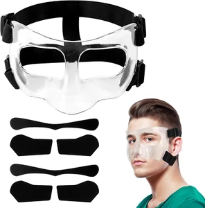 Maschera per Naso Rotto, Regolabile Visiera Traspirante Trasparente Allenamento - Foto 1 di 7