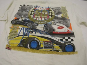VECCHIO LG. MAGLIETTA USAC 50 ANNI NAZIONALI SPEEDWAY AUTO CORSA  - Foto 1 di 2