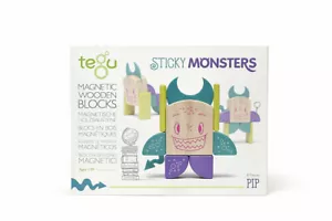 Tegu Magnetic Wooden Blocks - Sticky Monsters Pip - Picture 1 of 6