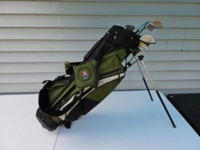 USKG US Kids Golf Bag W/ 9 Clubs See Pics Has Nice Clubs Righty 30-35" Trl7 - Image 1 of 4