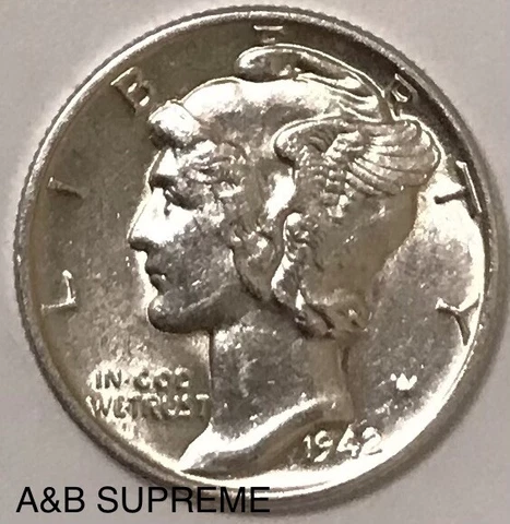 (1) Mercury Dime Au-Bu Uncirculated 90% Silver Cover
