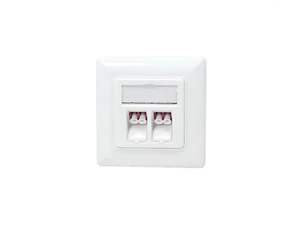 DINIC Anschlussdose mit 2 LC-Duplex Adaptern, weiß - Bild 1 von 5