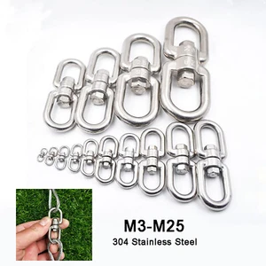 Anillos giratorios de doble ojo de acero inoxidable cables para perro ganchos antienredos barco cadena de cuerda - Imagen 1 de 7