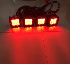 4x 3 "rojo / blanco / estroboscópico 4D LED punto de luz de trabajo vainas Offroad advertencia de niebla emergencia - Imagen 1 de 8