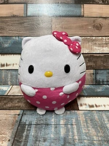 Peluche Ty Beanie Hello Kitty rosa a pois rotondo peluche abbracciabile unico - Foto 1 di 4