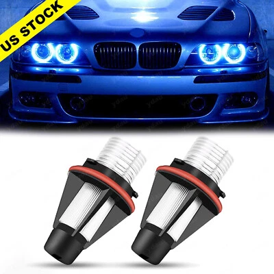 Ajuste para BMW E39 E60 E61 E65 E83 LED azul ojos de ángel halo anillo marcador bombillas Foto 1 de 4