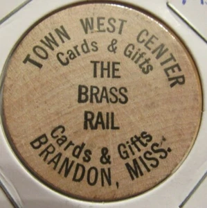 De colección The Brass Rail Brandon, MS Madera Níquel - Ficha Mississippi - Imagen 1 de 2