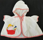 Vintage Baby Bathrobe Hooded Robe Shirt With Washtub Applique Bath Time Outfit