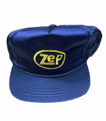 Vintage ZEP Chemicals Nylon Hat Blue Snapback Trucker Retro Cap Rope Blue Auto - Image 1 of 3