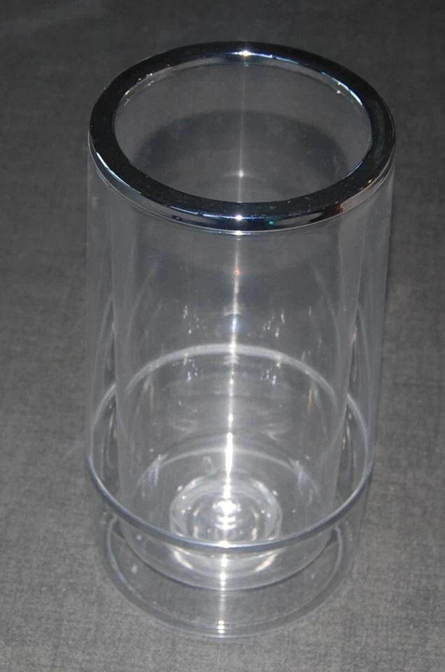Enfriador de botellas de vino - cromo y plástico acrílico transparente Foto 1 de 1