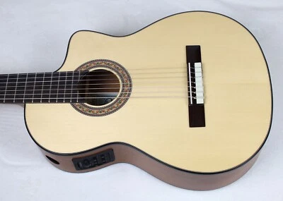 NEW Cathedral Model 107CEL SP 7-String Classical Harp Guitar Cutaway, Sound Port - Image 1 of 4