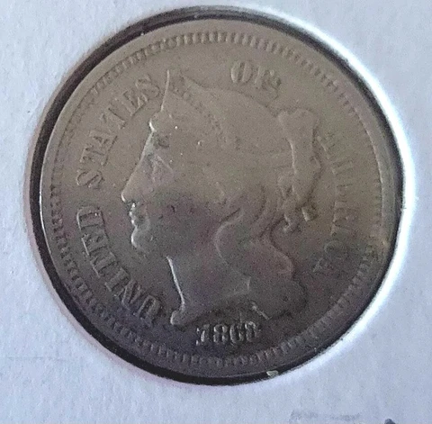 1868 3-cent Nickle Higher Grade Cover