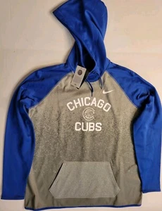 Nike-Chicago Cubs Hoodie Women’s XL Grey Dri Fit MLB Baseball Textured Pullover - Picture 1 of 10