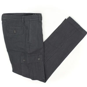NWOT Brooks Brothers Fleece Boys Cargo Pants 12 Gray White Stripe Cotton  - Picture 1 of 5
