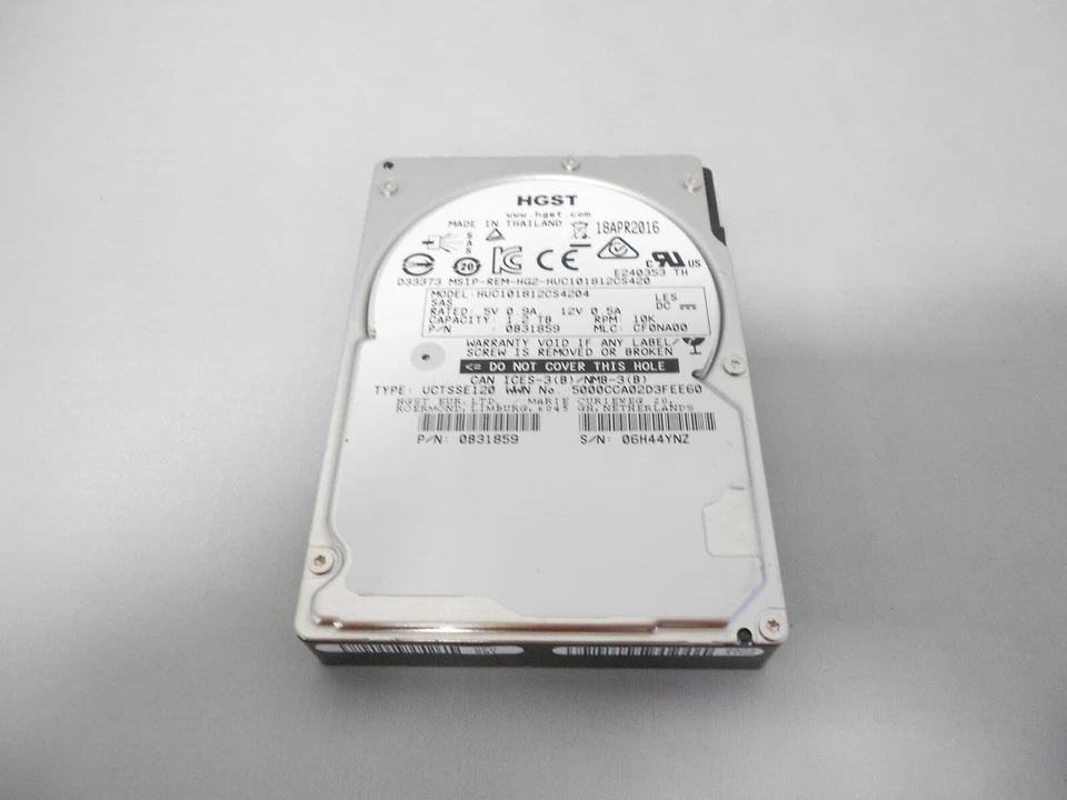 HGST 1.2TB 10K 12G 12gbps SAS 2.5" Server Storage Hard Drive HUC101812CS4204 HP - Image 1 of 1